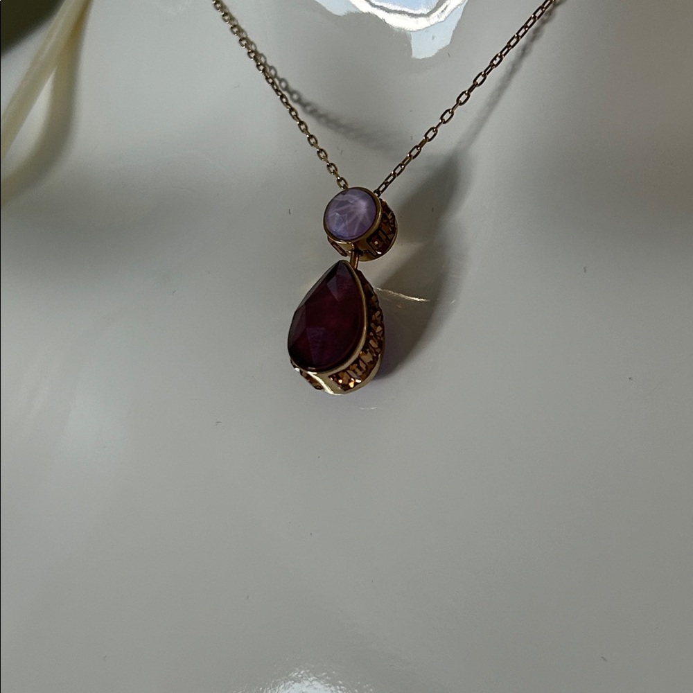 Swarovski Orbita Necklace, Drop cut crystal, Multicolored, Gold-tone Finish - Picture 4 of 15